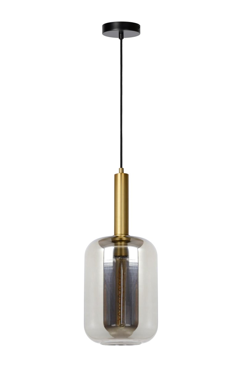 Joanet Ø22 Røykfarget Taklampe Fra Lucide - Glass og messing av høy kvalitet er den perfekte formelen for stilig design, og Joanet-pendellampen har virkelig vært en pioner.