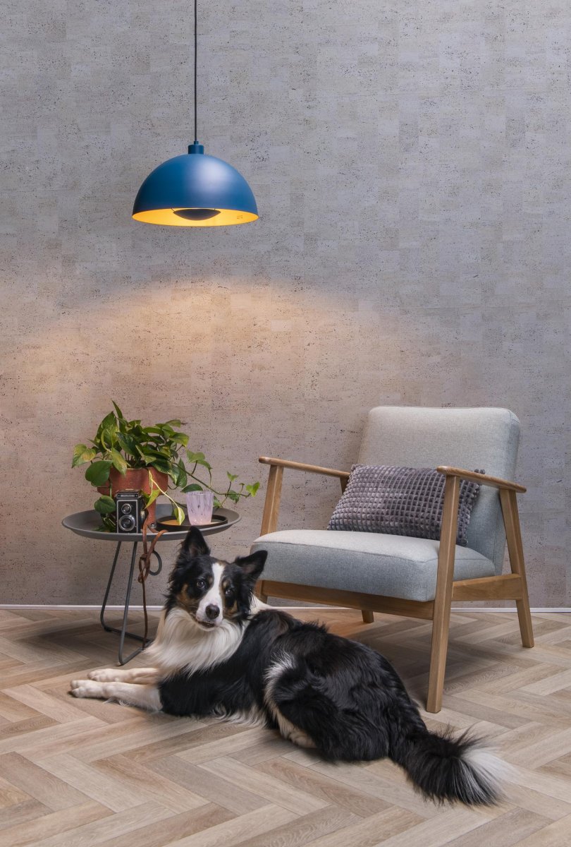 Siemon Ø40 Blå Taklampe Fra Lucide - Koble lampen til en dimmer og velg den perfekte høyden for plassen din, opptil 150 centimeter, for å skape den optimale atmosfæren.