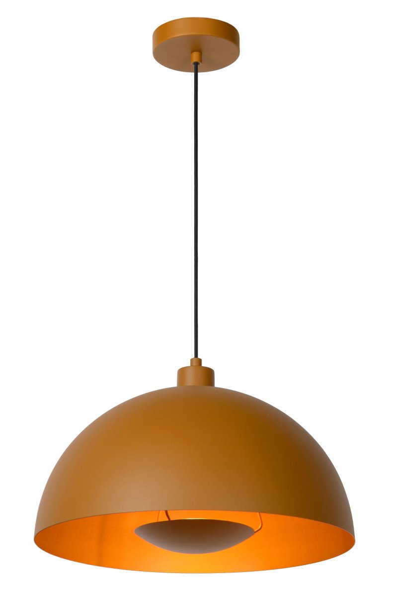 Siemon Ø40 Gul Taklampe Fra Lucide - Koble lampen til en dimmer og velg den perfekte høyden for plassen din, opptil 150 centimeter, for å skape den optimale atmosfæren.