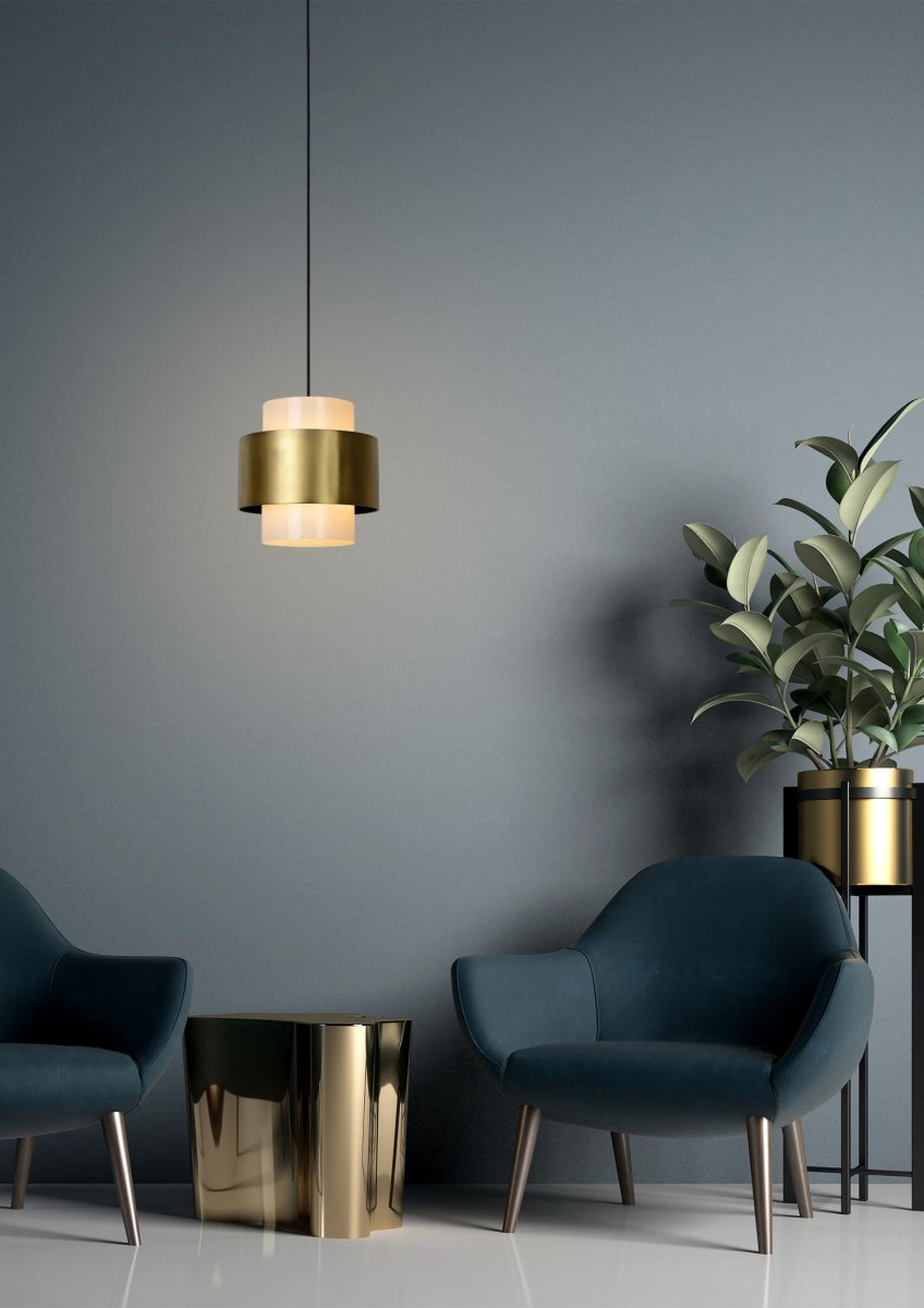 Firmin Ø30 Matt gull/messing Taklampe Fra Lucide - I tillegg kan du enkelt koble lampen til en ekstern dimmer, som gj&oslash;r det enda enklere &aring; skape den rette atmosf&aelig;ren med lys og skygge.