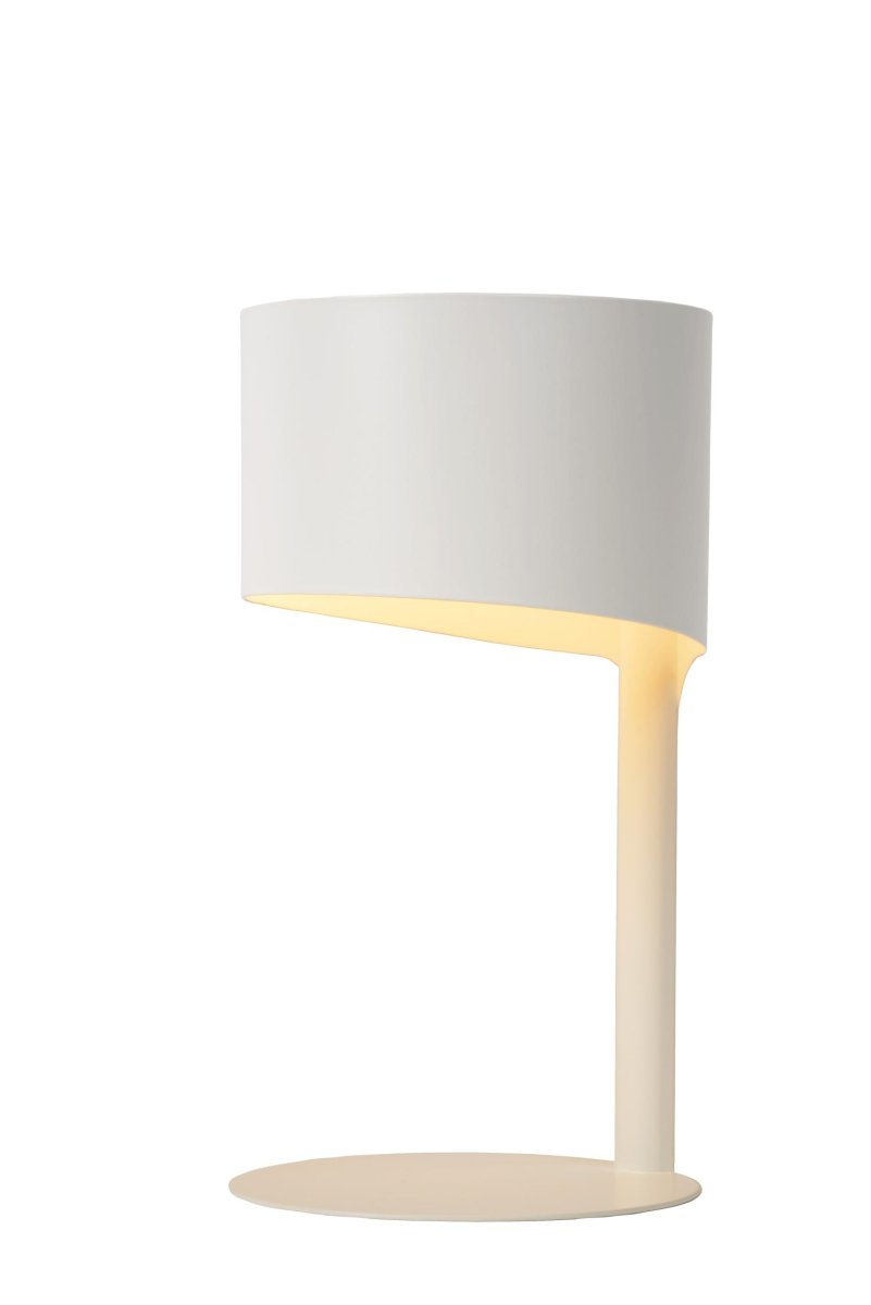 Knulle 28cm Hvit bordlampe Fra Lucide - Designet er like enkelt som det er progressivt.