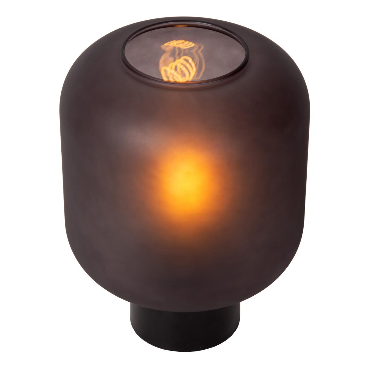 Eloise 27cm Svart bordlampe Fra Lucide - Eloise er laget av røkt glass av høy kvalitet, og gir en atmosfærisk og varm belysning som enkelt kan justeres til dine behov.