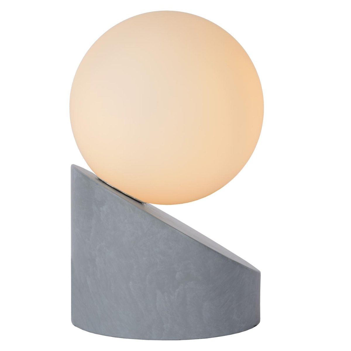 Len 16cm Grå bordlampe Fra Lucide - Glasskulen sprer lyset jevnt og gir tilstrekkelig belysning i alle rom.