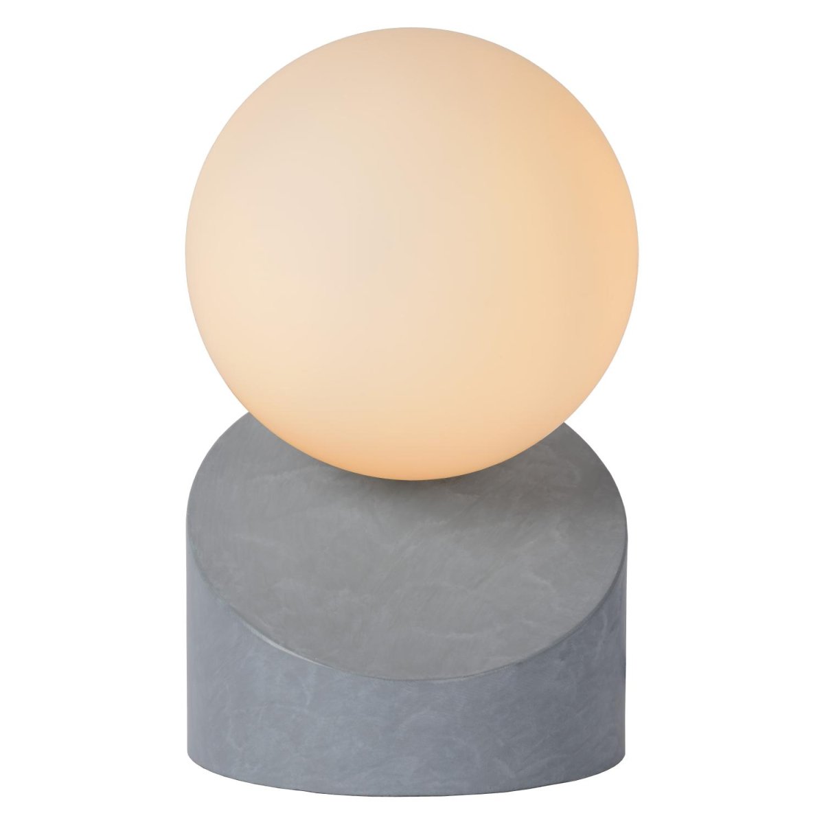 Len 16cm Grå bordlampe Fra Lucide - Glasskulen sprer lyset jevnt og gir tilstrekkelig belysning i alle rom.