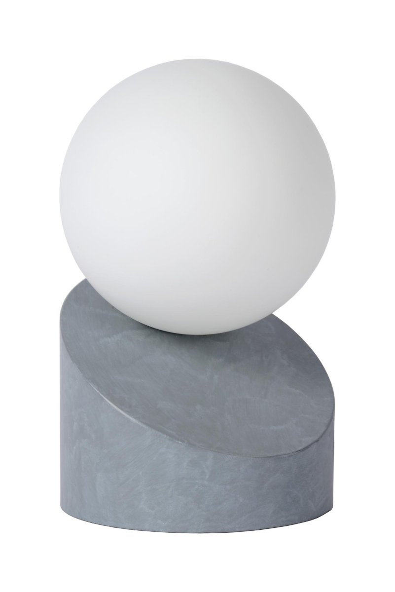 Len 16cm Grå bordlampe Fra Lucide - Glasskulen sprer lyset jevnt og gir tilstrekkelig belysning i alle rom.
