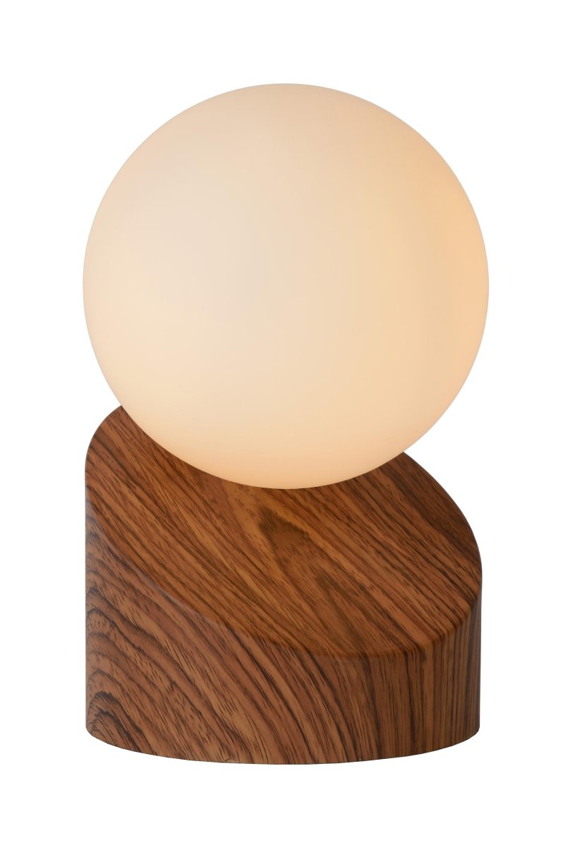 Len 16cm Tre bordlampe Fra Lucide - Glasskulen sprer lyset jevnt og gir tilstrekkelig belysning i alle rom.