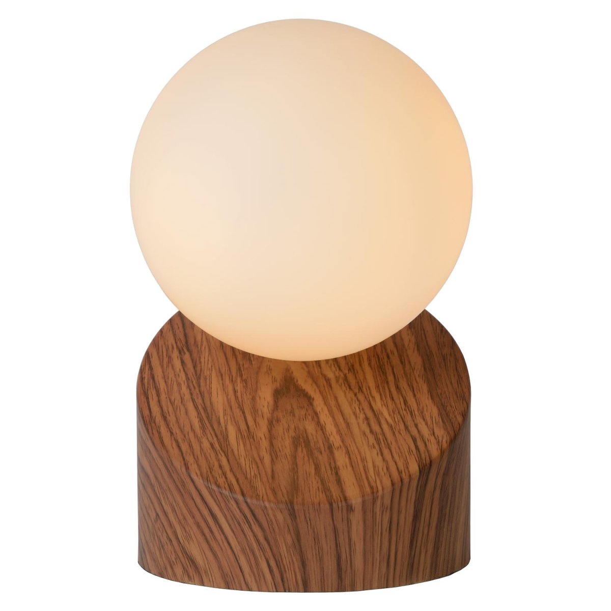 Len 16cm Tre bordlampe Fra Lucide - Glasskulen sprer lyset jevnt og gir tilstrekkelig belysning i alle rom.