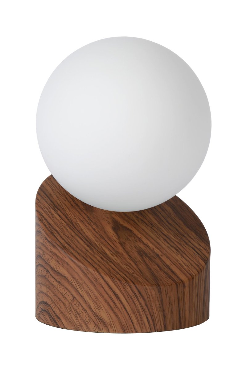 Len 16cm Tre bordlampe Fra Lucide - Glasskulen sprer lyset jevnt og gir tilstrekkelig belysning i alle rom.