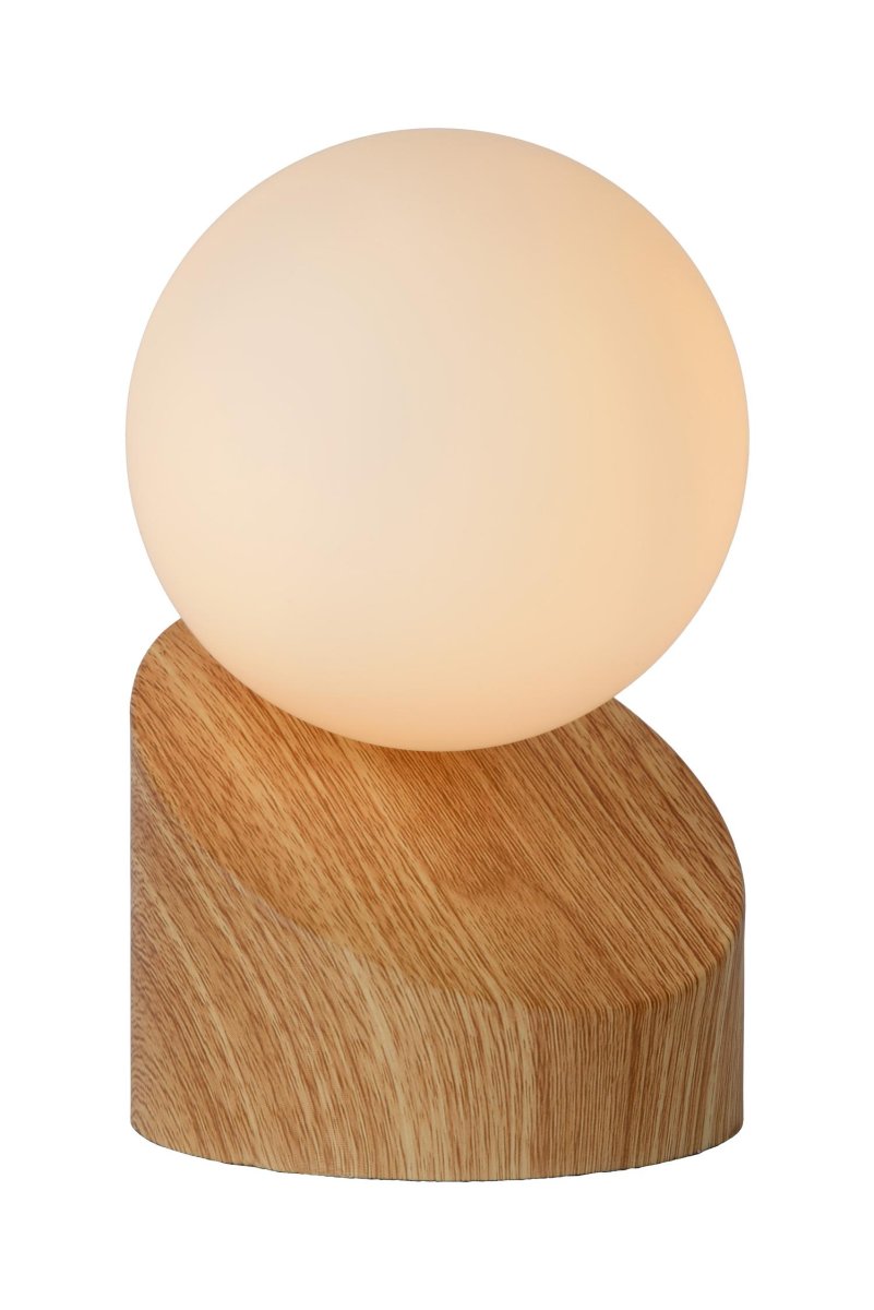 Len 16cm Tre bordlampe Fra Lucide - Glasskulen sprer lyset jevnt og gir tilstrekkelig belysning i alle rom.