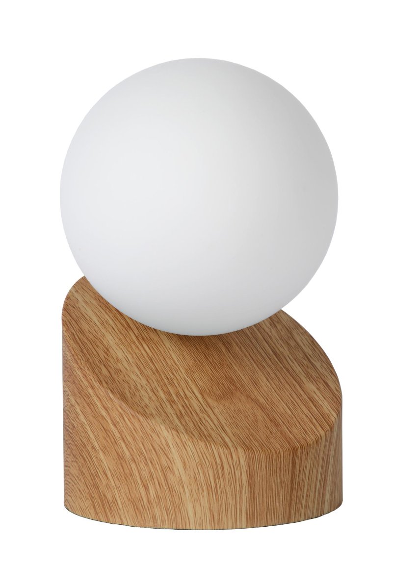 Len 16cm Tre bordlampe Fra Lucide - Glasskulen sprer lyset jevnt og gir tilstrekkelig belysning i alle rom.