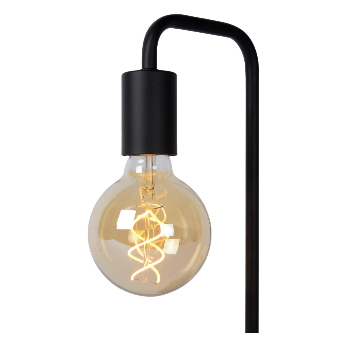 Lorin 35cm Svart bordlampe Fra Lucide - Dens minimalistiske design gir materialene &ndash; høykvalitets stål og en fot av tidl's marmor &ndash; plass til å virkelig skinne.