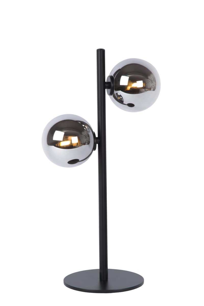 Tycho 43cm Røykfarget bordlampe Fra Lucide - Tycho bordlampe skylder blant annet sitt retro-utseende til valget av materialer av høy kvalitet: høykvalitets stål og klart glass gir denne luksuriøse lampen formen.