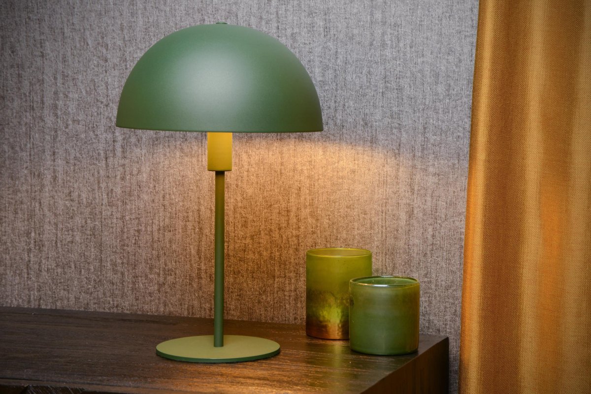 Siemon 40cm Grønn bordlampe Fra Lucide - Siemon kombinerer et snev av retro med en moderne f&oslash;lelse &ndash; tv&aring; perfekte ingredienser for en vellykket bordlampe i stuen eller soverommet.