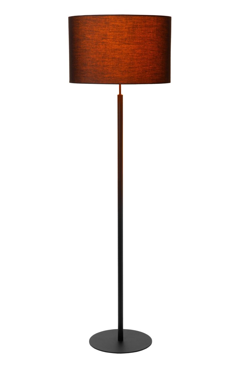 Maya Svart gulvlampe Fra Lucide - Med en høyde på 150 centimeter og en diameter på På 45 centimeter er Maya perfekt som leselampe ved siden av sofaen eller som ekstra lyskilde i hallen.