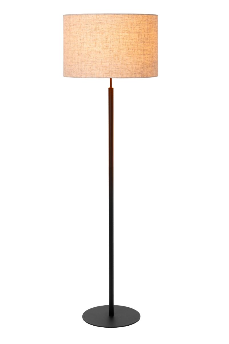 Maya Krem gulvlampe Fra Lucide - Med en h&oslash;yde p&aring; 150 centimeter og en diameter p&aring; P&aring; 45 centimeter er Maya perfekt som leselampe ved siden av sofaen eller som ekstra lyskilde i hallen.