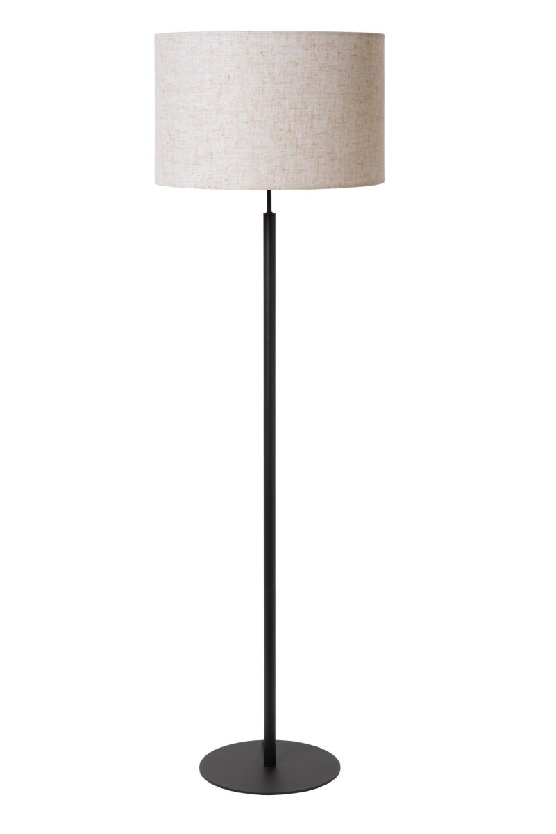 Maya Krem gulvlampe Fra Lucide - Med en h&oslash;yde p&aring; 150 centimeter og en diameter p&aring; P&aring; 45 centimeter er Maya perfekt som leselampe ved siden av sofaen eller som ekstra lyskilde i hallen.