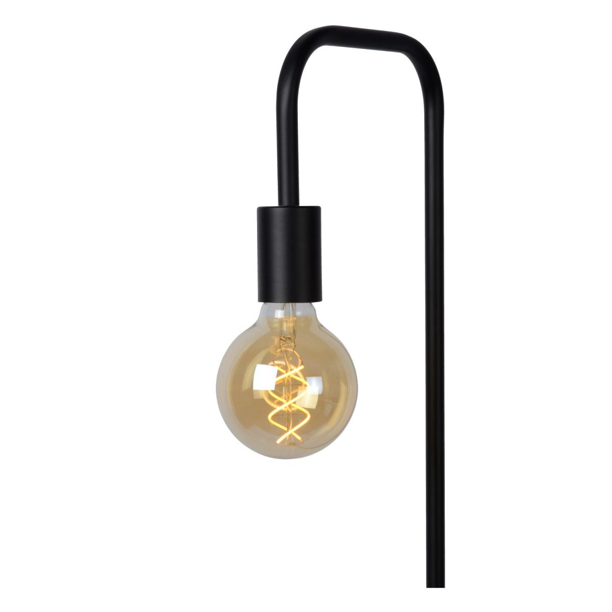 Lorin Svart gulvlampe Fra Lucide - Armaturet er laget av høykvalitets stål med marmorbase og passer for en LED-lyskilde.