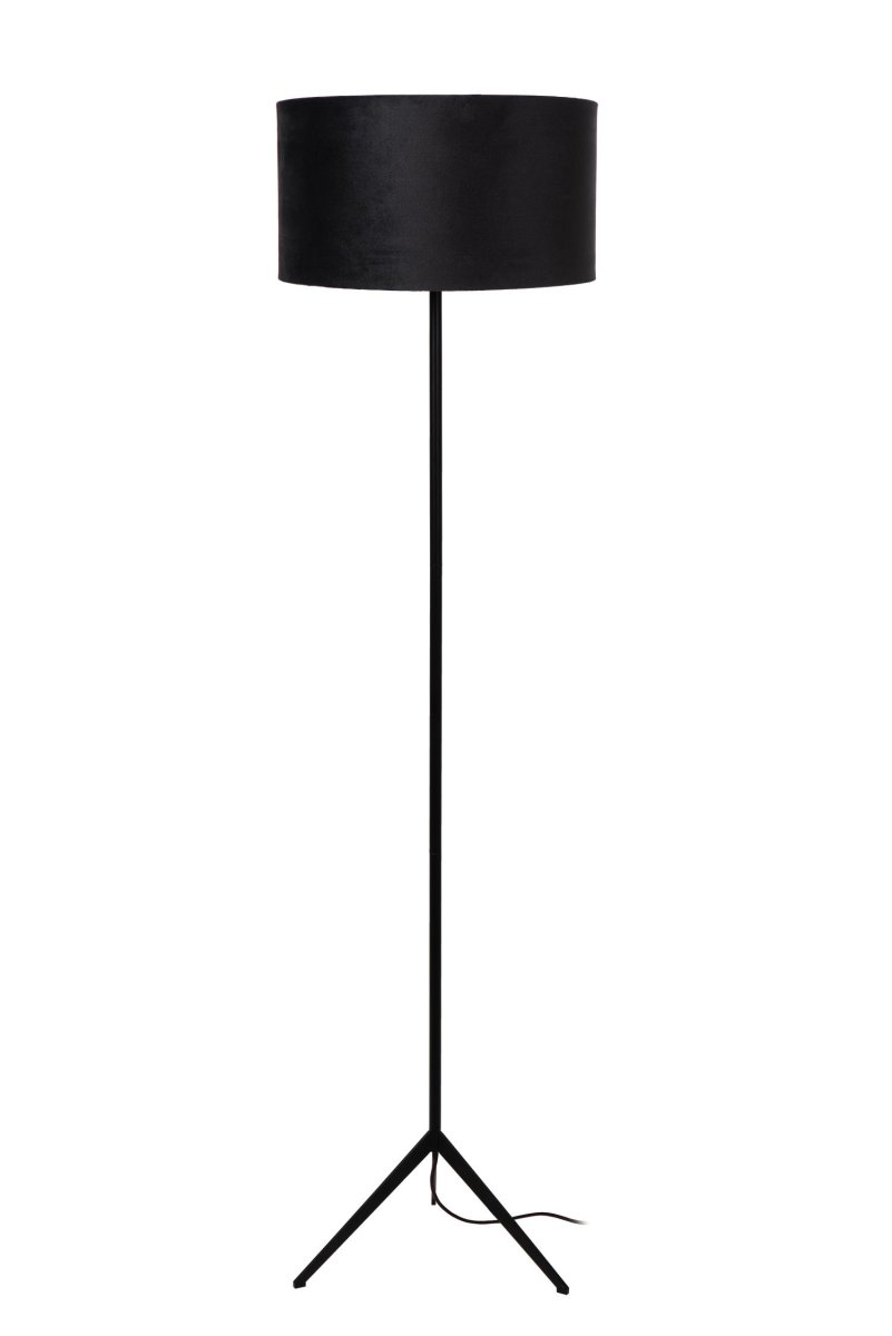 Tondo Svart gulvlampe Fra Lucide - Så elegant som en ballerina p&aring; t&aring;, står gulvlampen Tondo stolt på metallfoten.