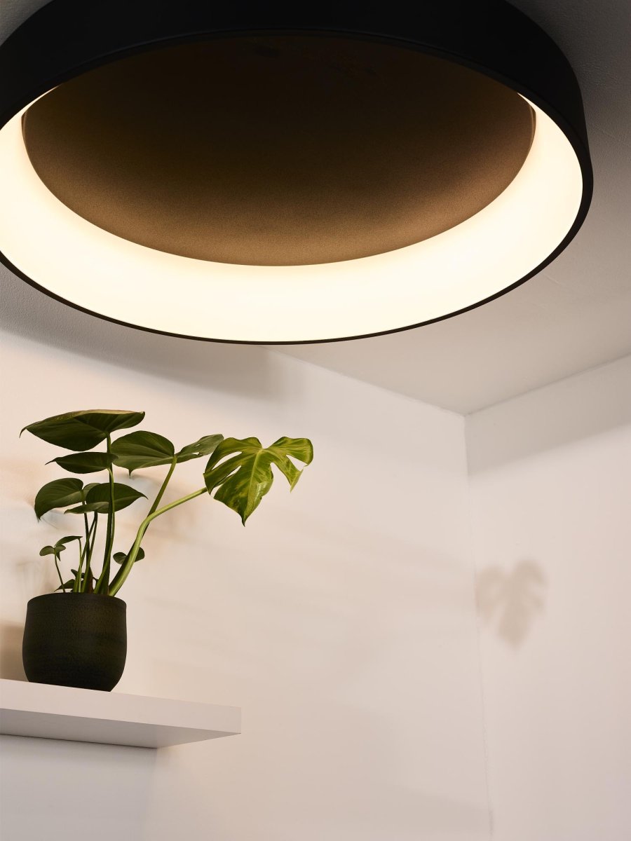 Talowe Led Ø80 Svart plafond Fra Lucide - Og et tips: koble den til en dimmer for å skape en enda koseligere atmosfære.
