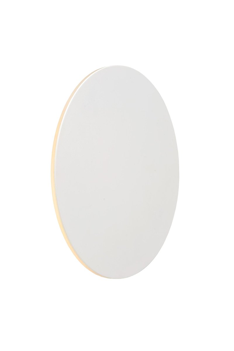 Eklyps LED Ø25 Hvit vegglampe Fra Lucide - Med en diameter på 25 centimeter er nok til at en enkelt lampe gir et mindre rom en koselig glød.