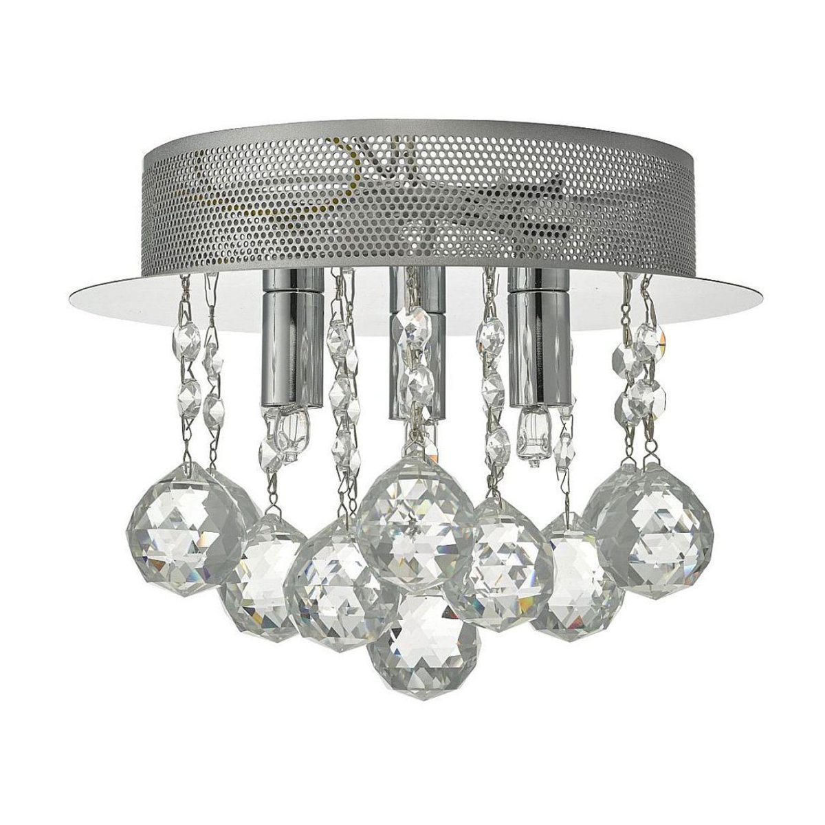 Zoom bilde av Plafond kristall 25cm K9 Krom krystall Fra Oriva - Dette elegante krystalltaket er en perfekt kombinasjon av stil og funksjonalitet.