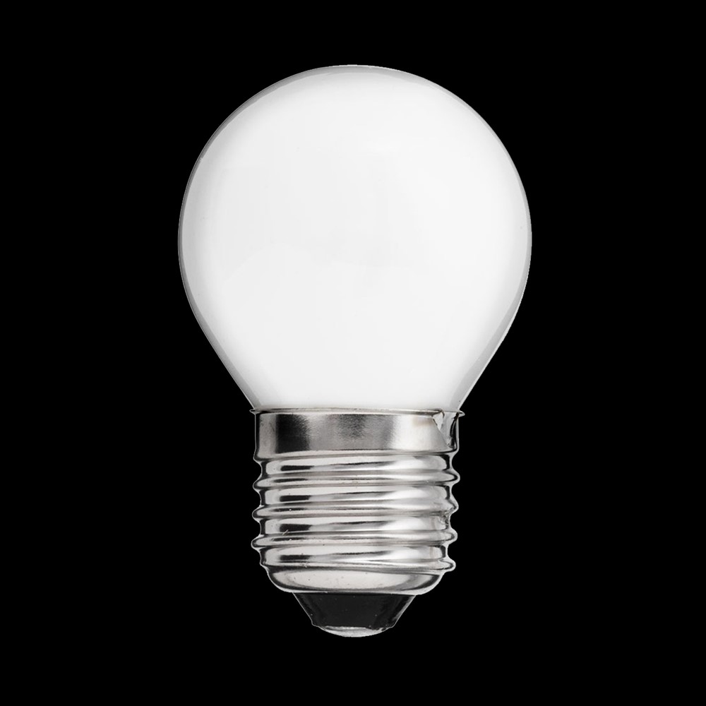 LED E27 kulepære opal 4W 3000K dimbar Hvit Fra Unison - Med en fargetemperatur p&aring; 3000K avgir den et varmt hvitt lys, ideelt for &aring; skape en hyggelig og avslappende atmosf&aelig;re.