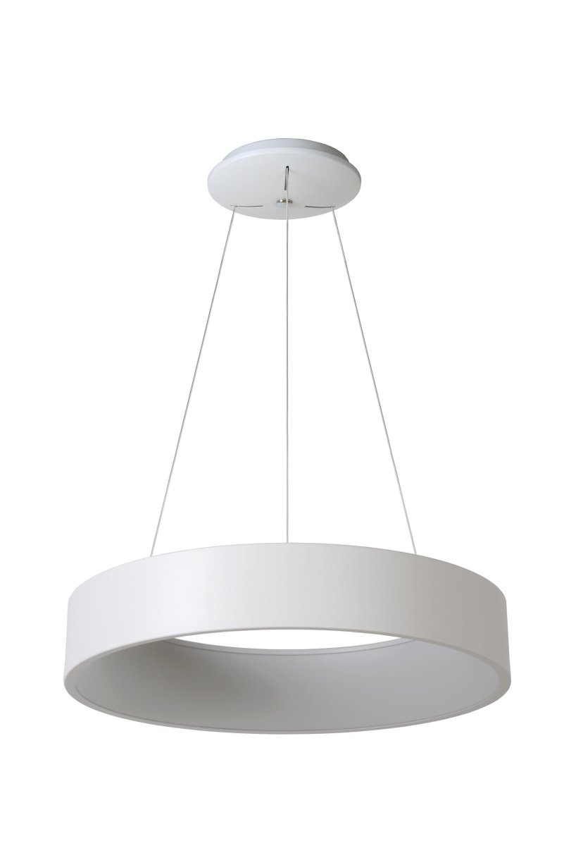 Talowe Led Ø60 Hvit Taklampe Fra Lucide - Det sirkul&aelig;re lyselementet er utstyrt med en integrert LED-lyskilde som enkelt kan kobles til en ekstern dimmer om du &oslash;nsker det.