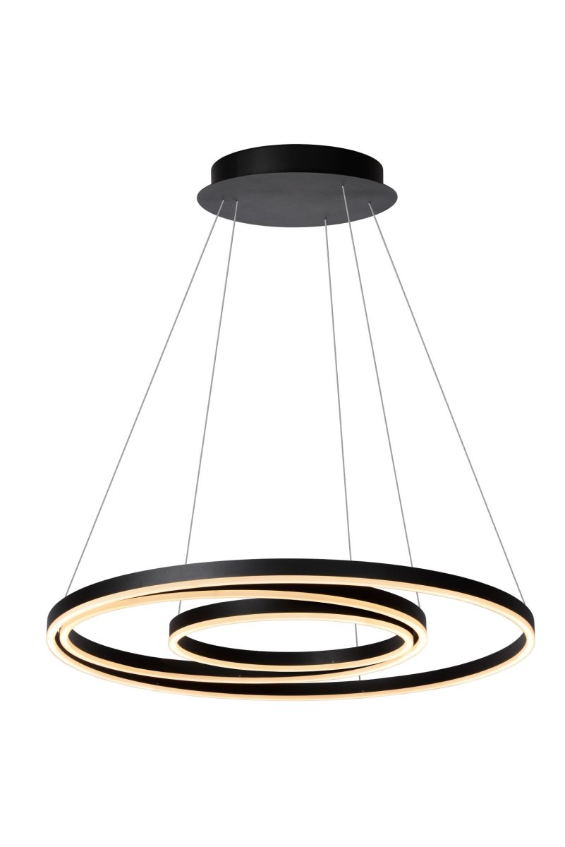 Triniti Ø80 Svart Taklampe Fra Lucide - Unike produktegenskaper:Med integrert dimbar LED-lyskildeUtstyrt med varmt hvitt lys (3000K)Denne lampen er høydejusterbarLett å koble til en dimmer (ekskl.