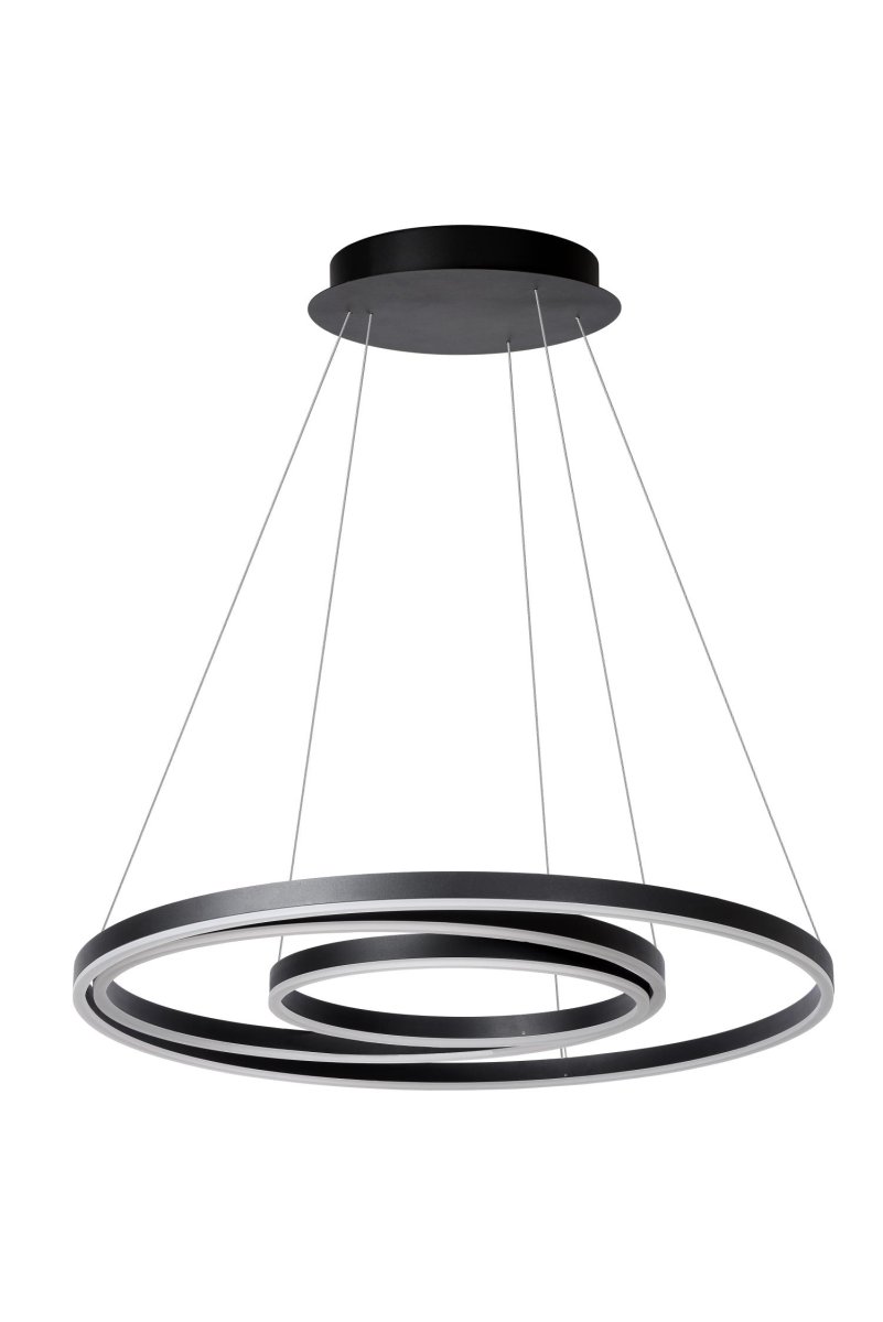 Triniti Ø80 Svart Taklampe Fra Lucide - Unike produktegenskaper:Med integrert dimbar LED-lyskildeUtstyrt med varmt hvitt lys (3000K)Denne lampen er høydejusterbarLett å koble til en dimmer (ekskl.