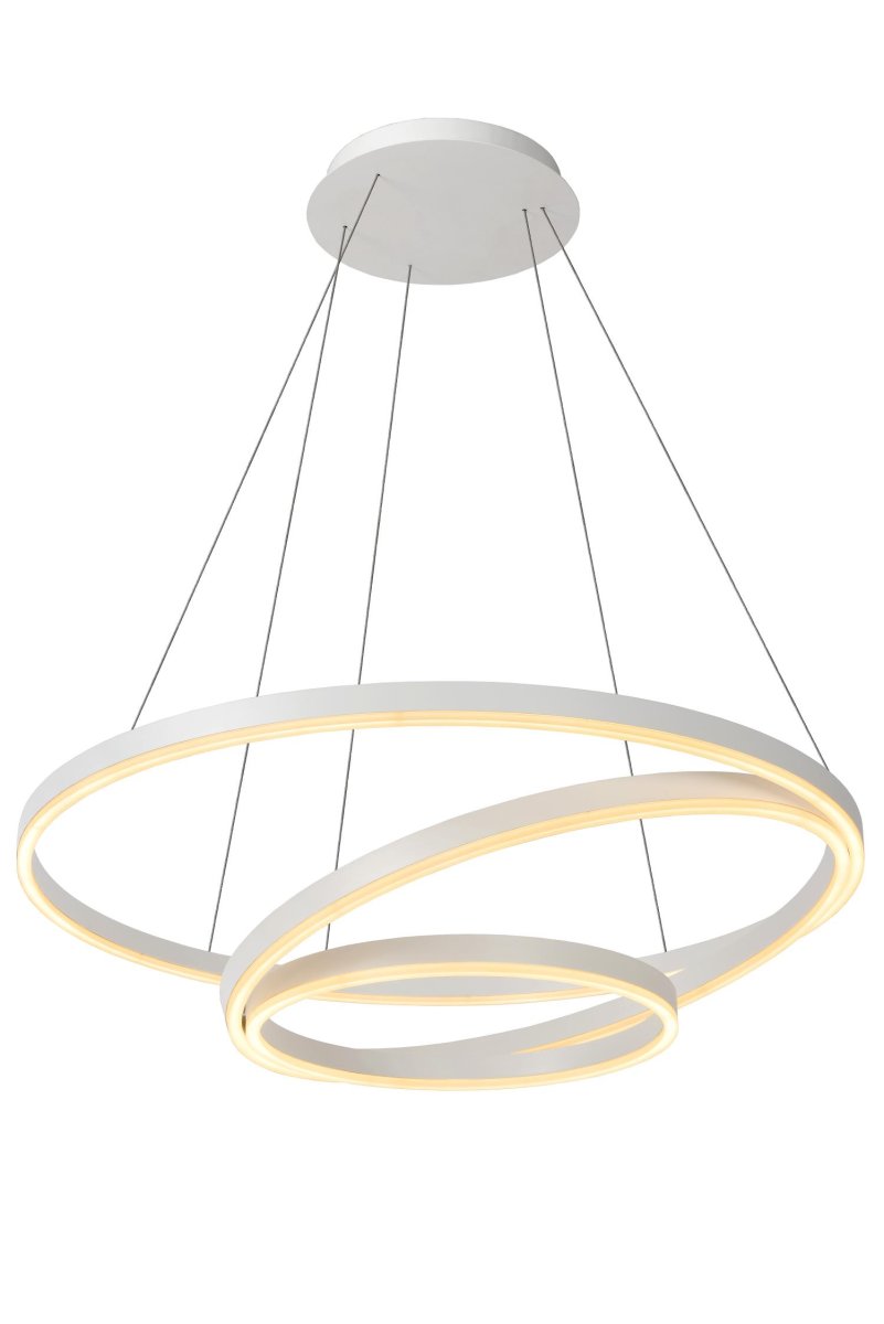 Triniti Ø80 Hvit Taklampe Fra Lucide - Unike produktegenskaper:Med integrert dimbar LED-lyskildeUtstyrt med varmt hvitt lys (3000K)Denne lampen er høydejusterbarLett å koble til en dimmer (ekskl.