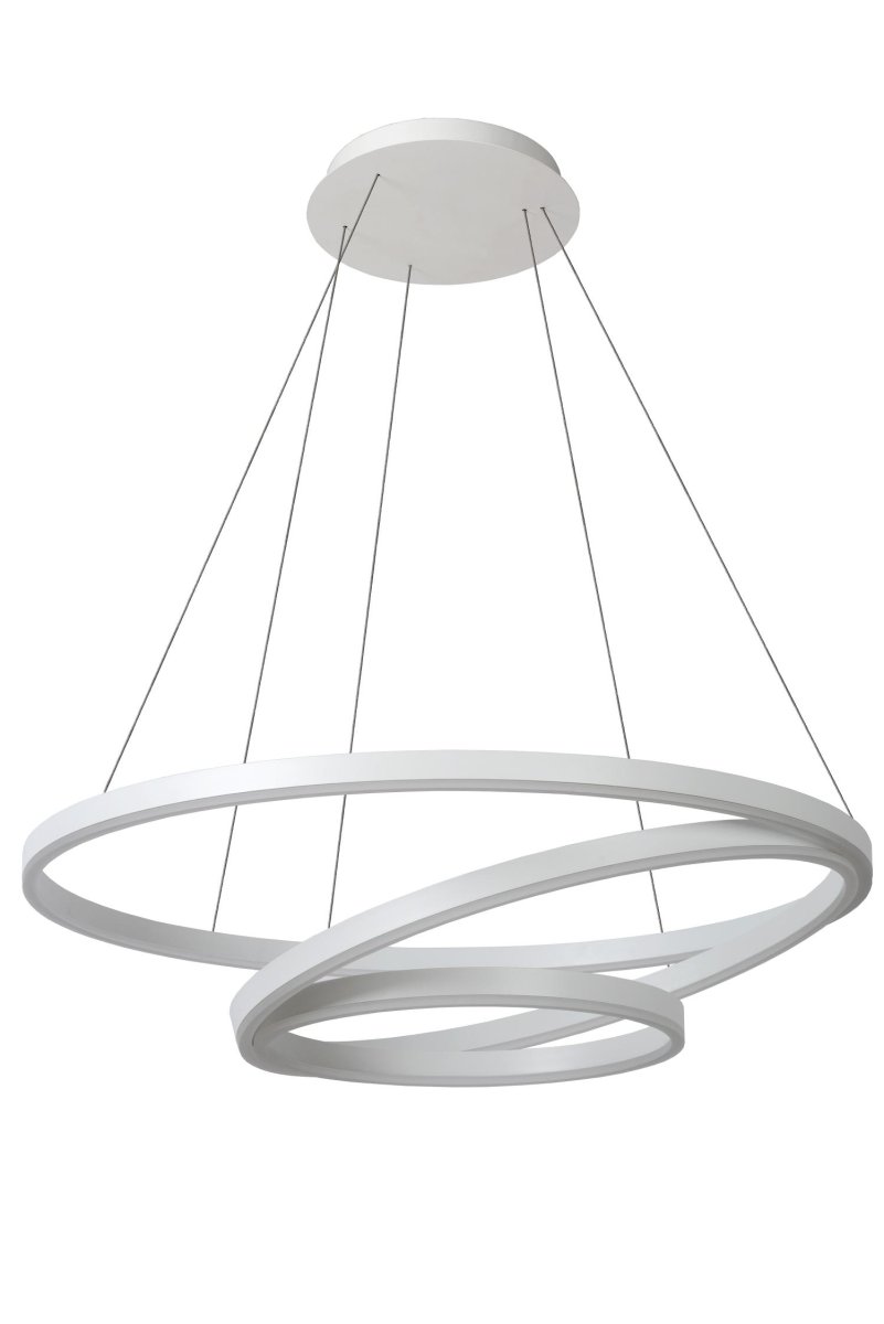 Triniti Ø80 Hvit Taklampe Fra Lucide - Unike produktegenskaper:Med integrert dimbar LED-lyskildeUtstyrt med varmt hvitt lys (3000K)Denne lampen er høydejusterbarLett å koble til en dimmer (ekskl.