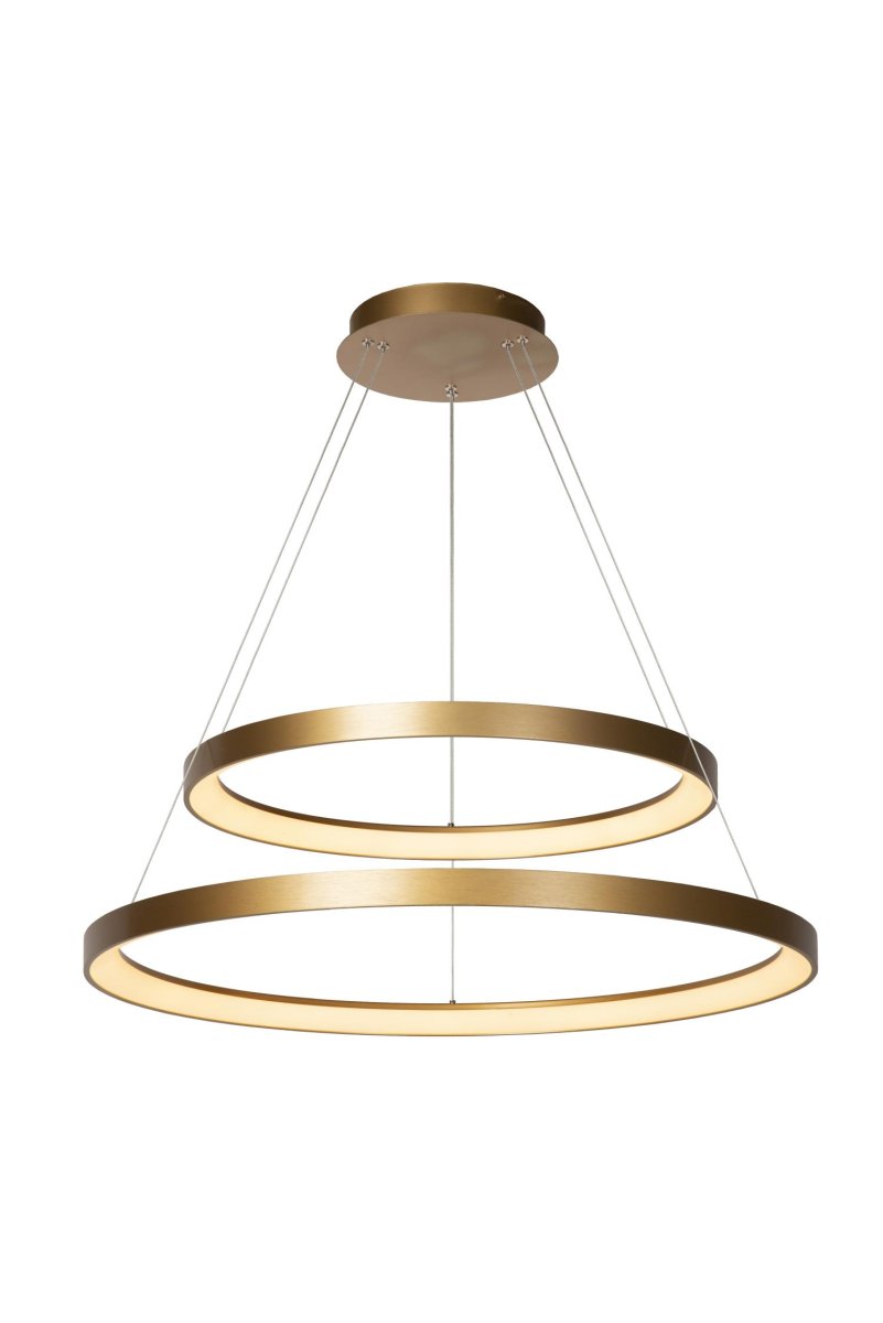 Vidal Ø78 Matt gull/messing Taklampe Fra Lucide - Det ekstremt varme lyset skaper den optimale atmosf&aelig;ren ved spisebordet, og du kan enkelt koble Vidal til en ekstern dimmer for &aring; justere lysstyrken.
