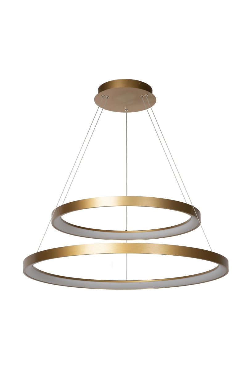 Vidal Ø78 Matt gull/messing Taklampe Fra Lucide - Det ekstremt varme lyset skaper den optimale atmosf&aelig;ren ved spisebordet, og du kan enkelt koble Vidal til en ekstern dimmer for &aring; justere lysstyrken.