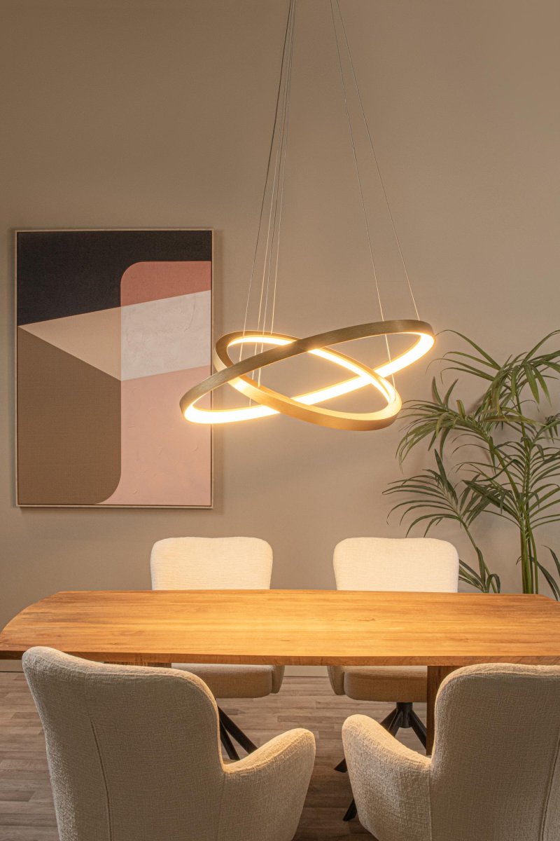 Vidal Ø78 Matt gull/messing Taklampe Fra Lucide - Det ekstremt varme lyset skaper den optimale atmosf&aelig;ren ved spisebordet, og du kan enkelt koble Vidal til en ekstern dimmer for &aring; justere lysstyrken.