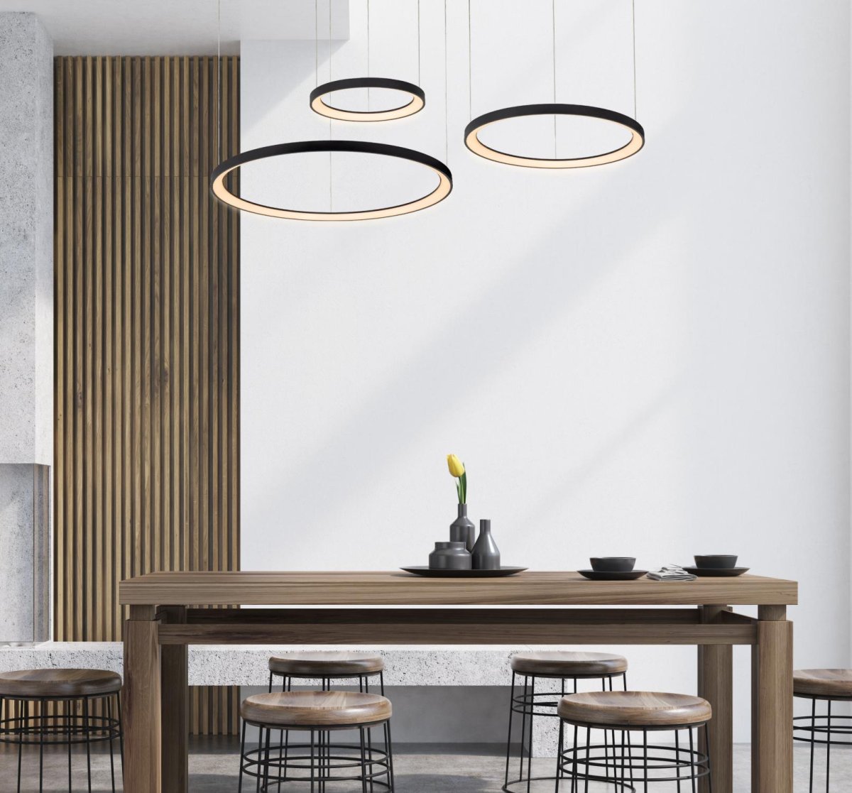 Vidal Ø78 Svart Taklampe Fra Lucide - Det varmhvite lyset skaper den optimale atmosf&aelig;ren ved spisebordet, og du kan enkelt koble Vidal til en ekstern dimmer for &aring; justere lysstyrken.