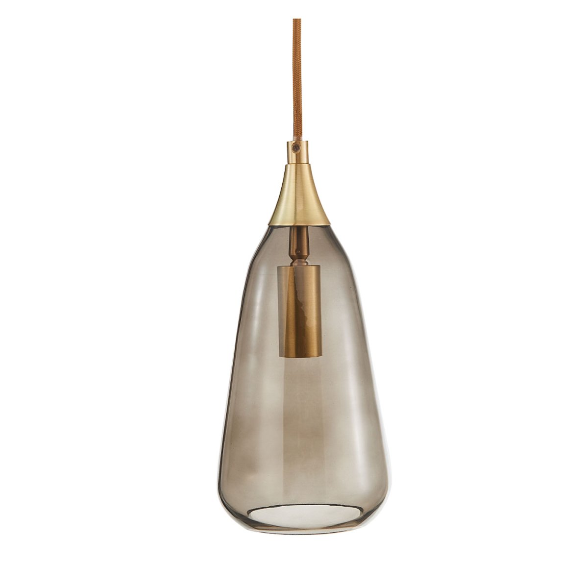 Luna Ø12 Røykfarget vinduslampe Fra Oriva - Med sin dråpeformede skjerm i kombinasjon med gulldetaljer skaper lampen en luftig og stilig følelse som passer perfekt i alle rom.