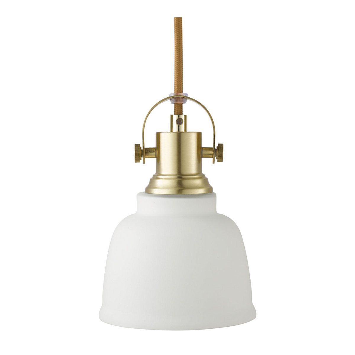 Zoom bilde av Loke Ø12 Børstet messing vinduslampe Fra Oriva - Lampens elegante design og varme messingfinish gir en luksuriøs følelse, mens det frostede glasset sprer et mykt og behagelig lys.