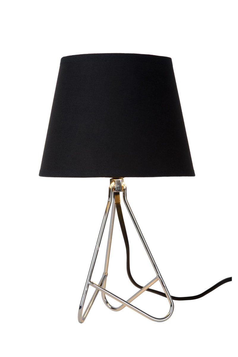 Gitta 30cm Krom bordlampe Fra Lucide - Lampeskjermen danner en harmonisk helhet med den elegante basen den hviler på.
