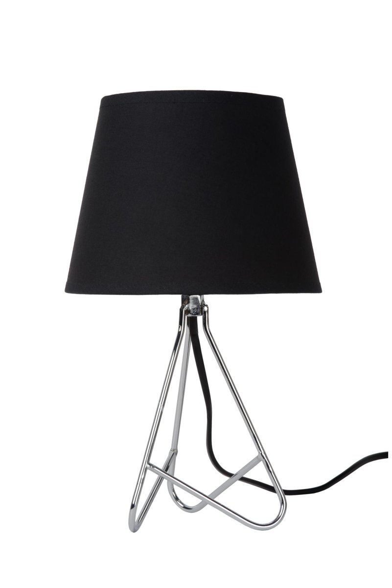 Gitta 30cm Krom bordlampe Fra Lucide - Lampeskjermen danner en harmonisk helhet med den elegante basen den hviler på.
