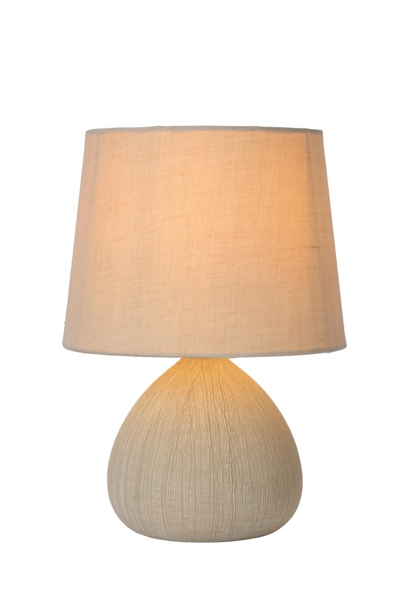 Ramzi 26cm Krem bordlampe Fra Lucide - Du kan enkelt treffe&aring; på og ved Ramzi med en effektbryter på; ledningen.