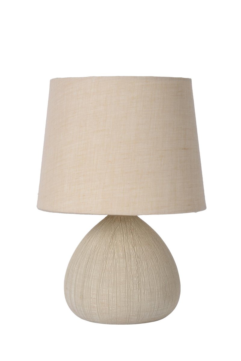 Ramzi 26cm Krem bordlampe Fra Lucide - Du kan enkelt treffe&aring; på og ved Ramzi med en effektbryter på; ledningen.
