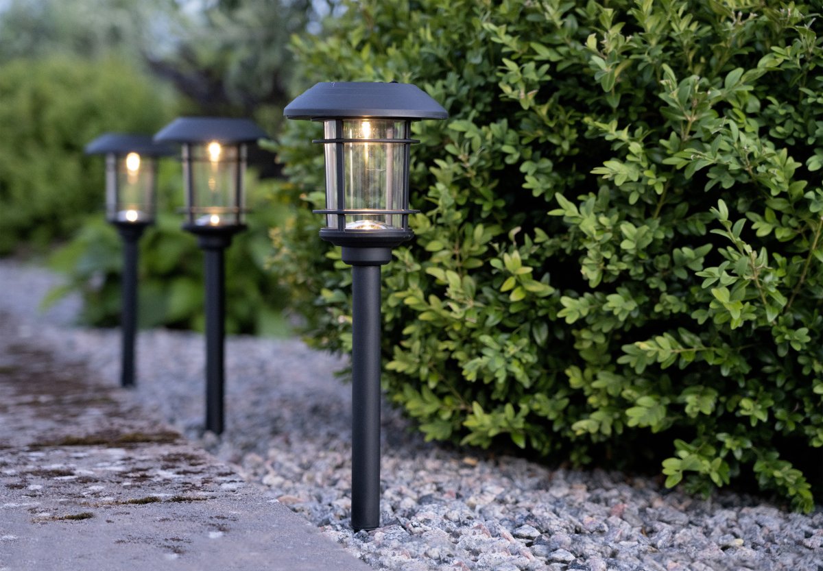 Fride 3-p Svart solcellelampe Fra Star Trading - 