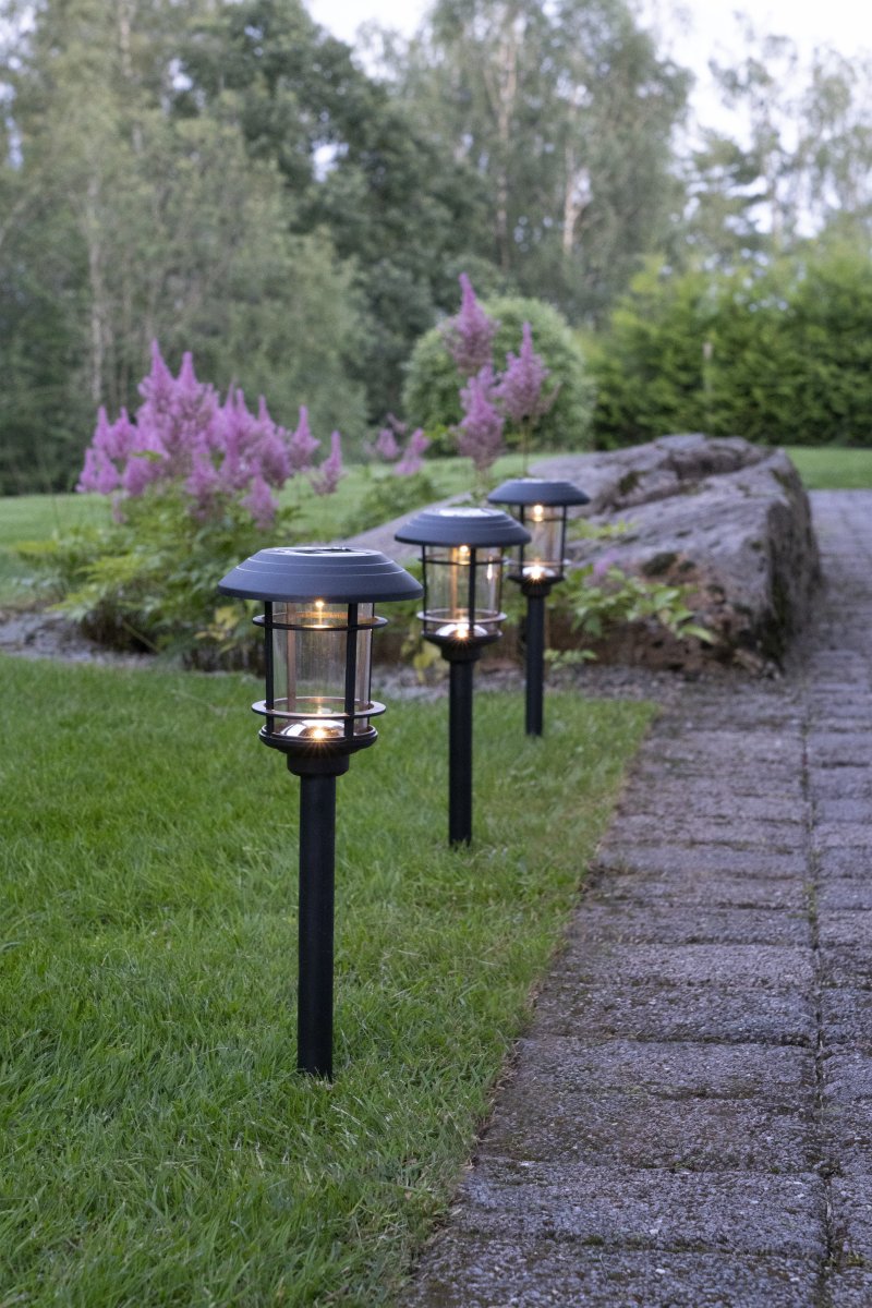 Fride 3-p Svart solcellelampe Fra Star Trading - 