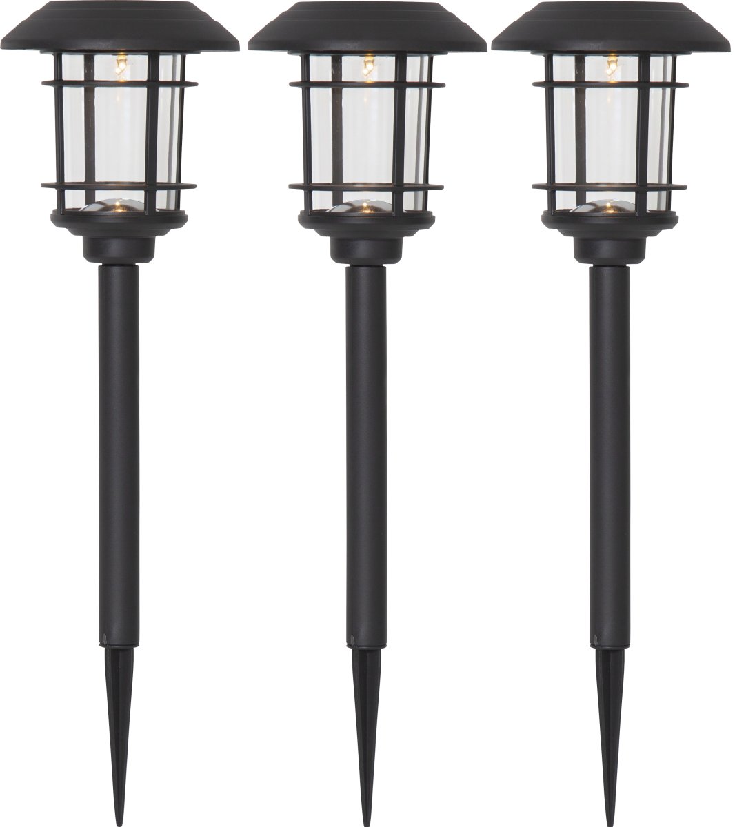 Fride 3-p Svart solcellelampe Fra Star Trading - 