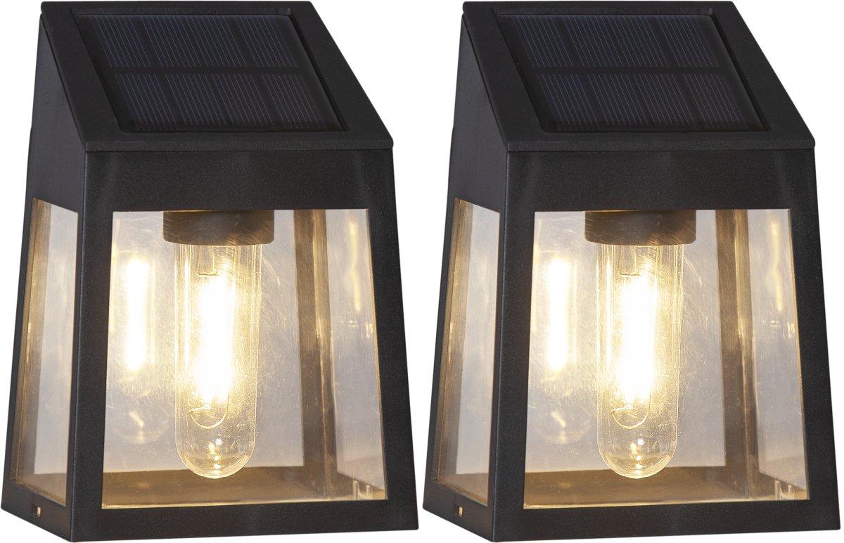 Filament 2-p Svart solcellelampe Fra Star Trading - 