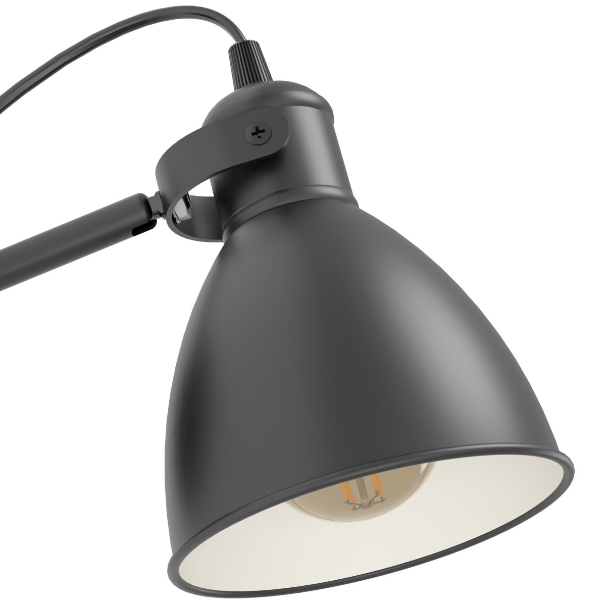 Priddy 22cm Svart vegglampe Fra Eglo - Priddy vegglampe er en stilig lampe i svart metall med et klassisk industridesign.