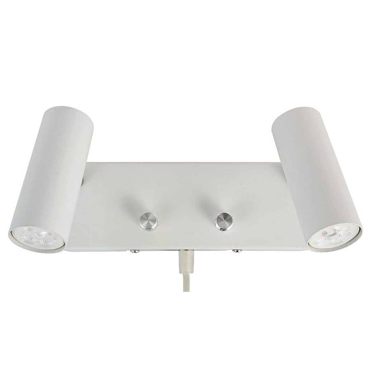 Mini II Hvit leselampe Fra Oriva - Mini II vegglampe i hvitt metall med kromdetaljer er en praktisk og stilig belysningsløsning.