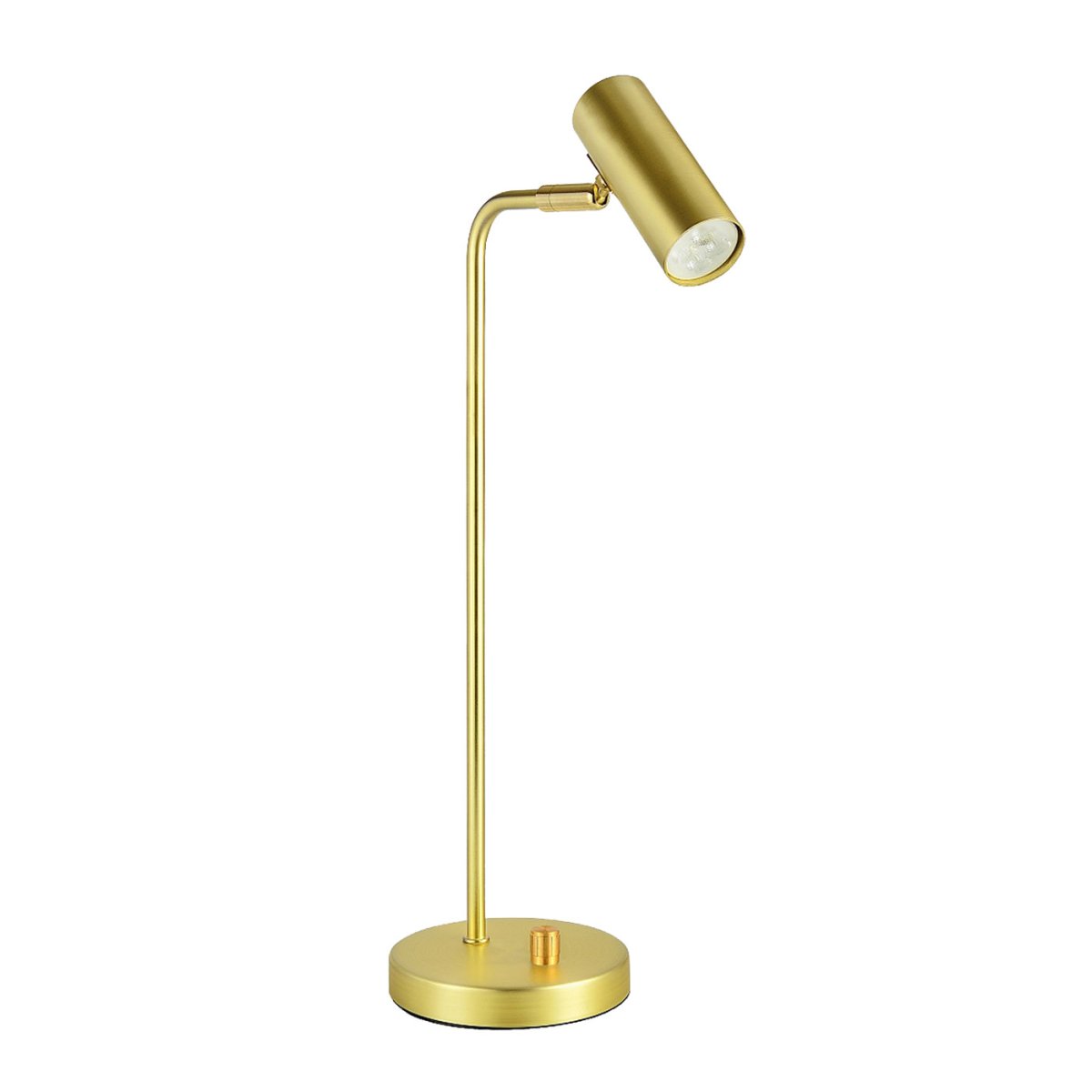 Mini 43cm Børstet messing skrivebordslampe Fra Oriva - Minibordlampe i metall med b&oslash;rstet messingfinish er en elegant og praktisk lampe.