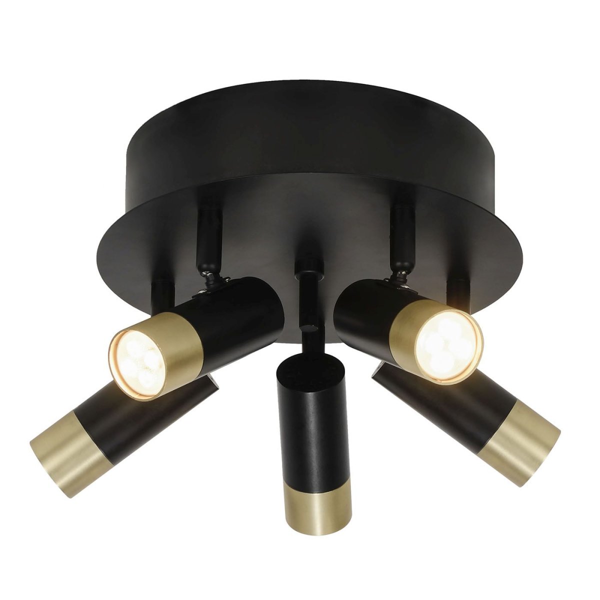 Zoom bilde av Mini 5 Svart gull spotlight Fra Oriva - Perfekt for å lyse opp ulike deler av et rom, og med sitt rene design passer det både moderne og klassisk interiør.