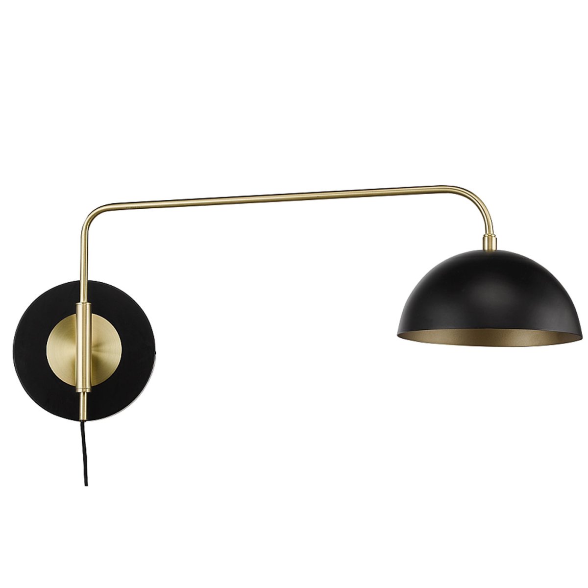 Milano 68cm Svart vegglampe Fra Oriva - Milano vegglampe er laget av metall i en stilig sort farge med elegante gulldetaljer.